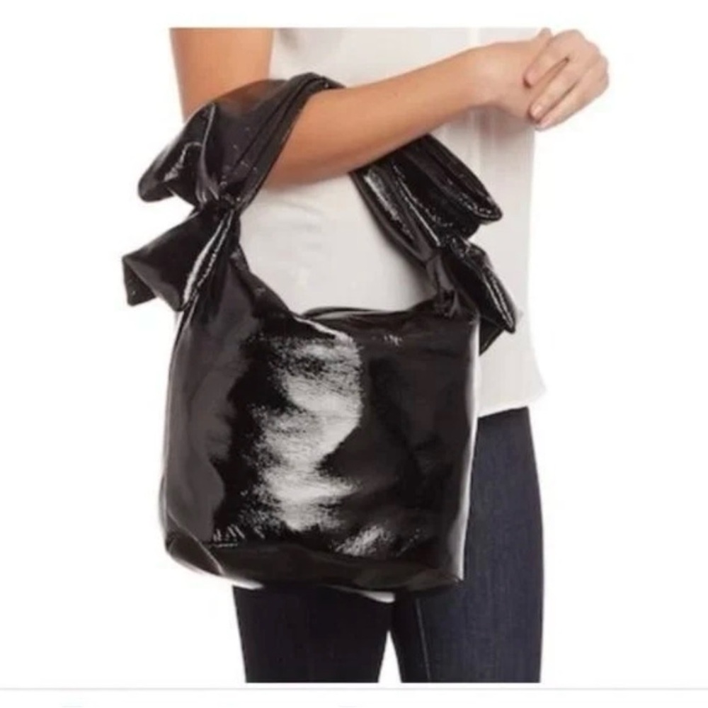 N.WOT. T. RT $108.00 ~ Jessica Simpson Kara Hobo Bow Black Shoulder Bag / Tote